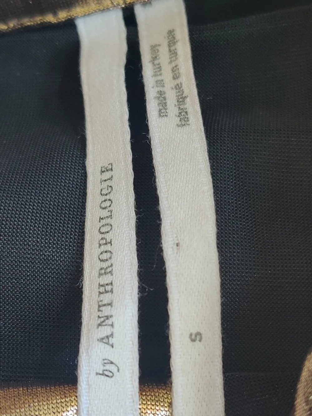 By Anthropologie Shine Shirt In Gold Size Small - Picture 6 of 7